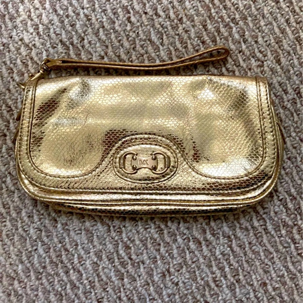 Michael Kors gold clutch